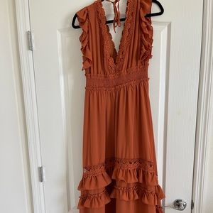 Baltic born dress rust color. Flowy dress